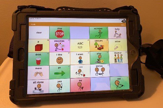 Tablet with simple games showing